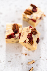 Sticker - Homemade White Chocolate Cranberry Pecan Fudge