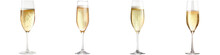 A Glass Of Champagne On A White Background, The Concept Of Christmas And New Year