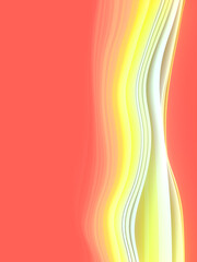 Aufkleber - Smooth wavy digital illustration of colorful fabric stripes. Abstract background. 3d rendering