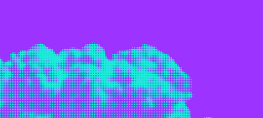 Wall Mural - halftone sky with clouds. duotone abstract background