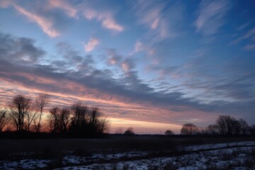 Wall Mural - Sunset over the trees