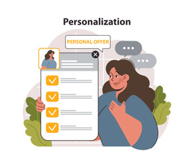Wall Mural - personalization. customization of client experience software. social media