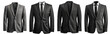 Set of Business Suit Jacket clean minimalist ,cut out transparent isolated on white background ,PNG file ,artwork graphic design illustration.