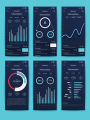 Wall Mural - vector graphics infographics with mobile phone. template for creating mobile applications, workflow 