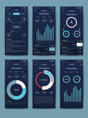 Wall Mural - Vector graphics infographics with mobile phone. Template for creating mobile applications, workflow layout, diagram, banner, web design, business reports
