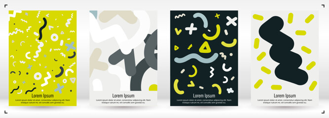 abstract minimal vector background in trendy doodle style. vibrant graphic print with dynamic lines 
