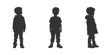 Child Boy Silhouette. Vector Illustration.