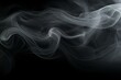 Abstract fog with swirling gray smoke on black background. Generative AI