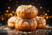 Donuts With Caramel And Nuts