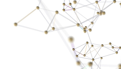 Wall Mural - Digital cyberspace with particles and Digital data network connections concept.
