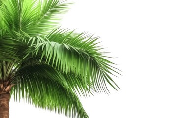 .Delicate palm fronds arch gracefully in the lush tropical forest