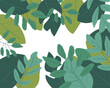 background illustration with leaves, for media social, banner, web