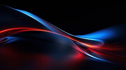 Wall Mural - Blue abstract background PPT with lights, dynamic lines and curves style background PPT