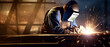 © Tony A - welder is welding metal , industry them bokeh and sparkle background