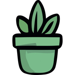 Sticker - green house plant nature icon