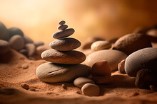 Zen Stones On The Beach
