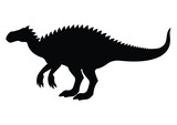 Fototapeta Dinusie - Iguanodon Dinosaur Silhouette Vector Isolated on White Background