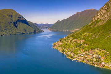 Sticker - Aerial View of lake Lugano