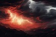 Illustration of a gloomy cloud with gusty winds and electrifying flashes. Generative AI