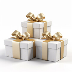 Wall Mural - Gift boxes isolated on white, ai technology