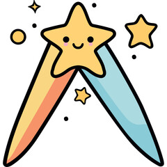 Sticker - star smiling kawaii style icon