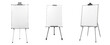 © The Imaginary Stock - Set of the blank whiteboard with a stand isolated on transparent background. Concept of education.