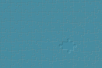 Embossed, missing piece of a blue jigsaw puzzle.