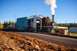 bioenergy plant utilizing organic waste to produce biogas for heating and electricity, reducing greenhouse gas emissions.