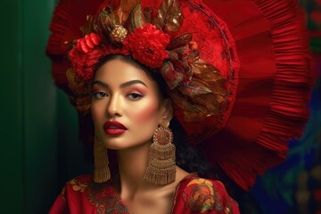 Wall Mural - cropped shot of a beautiful young woman in exotic clothing