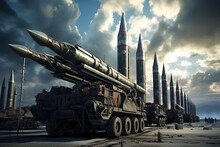 War And Weapon - Army Artillery - Tactical Ground-air Ballistic Missiles On The Launch Ramp