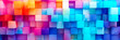 Abstrakte helle geometrische Pastellfarben farbige 3D Quadraten und Rechtecken Hintergrund, Banner Panorama. Generiert mit KI