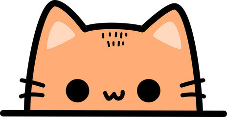 Naklejka na meble Cute orange cat cartoon doodle flat style