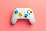 Fototapeta Sport - Modern video game controller on colorful gradient background