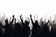 © erika8213 - Cheering crowd at concert or sport event, isolated on white with copy space