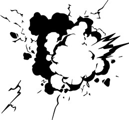 Wall Mural - power blast bomb comic action effect drawing lines generated with AI