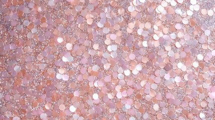 Canvas Print - Abstract shiny background with pink glitter. Scattered confetti sparkles with light rose pastel color.