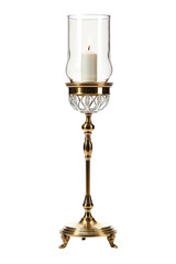 Wall Mural - a tall brass candle stand isolated on a transparent background, generative ai