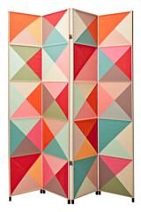 Wall Mural - an upholstered room divider screen isolated on a transparent background, generative ai