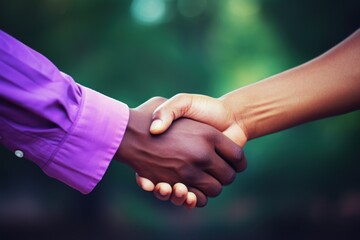 A close-up image of two people shaking hands. This picture can be used to represent business partnerships, agreements, or professional relationships. It is suitable for corporate websites, marketing m