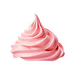 Pink whipped cream isolated on transparent or white background, png
