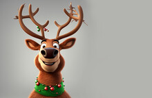 Christmas Background Of Adorable Reindeer