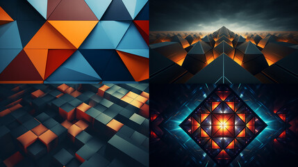 Sticker - abstract background with triangles