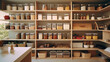 home storage area organize management home interior design pantry shelf and storage for store food and stuff in kitchen home design concept.ai generative
