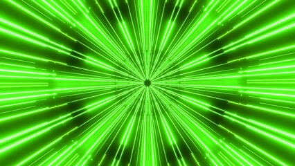 Wall Mural - lashing beams in moving space tunnel. design. space tunnel with flashing bright rays on black backgr