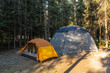 Tents in Campground During Summer, Hay River, NT, Canada