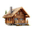 3d log cabin, clip art