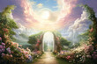 © AI_images - Garden illustration landscape art pathway heaven paradise