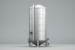 3D rendering of a white and grey agriculture silo with empty space for advertisement, seen from the back side, isolated on a solid background. Generative AI