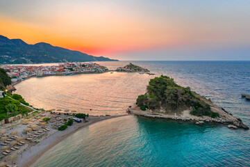 Wall Mural - View of Kokkari fishing village with beautiful beach, Samos island, Greece