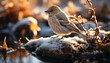 © Gstudio - Cute sparrow perching on branch, enjoying tranquil autumn outdoors generated by AI